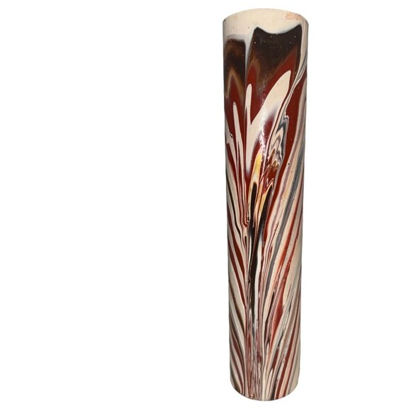 Peach Reynolds Kaleidoscope Vintage 1979 Signed 13" Earthy Retro Handmade 70s